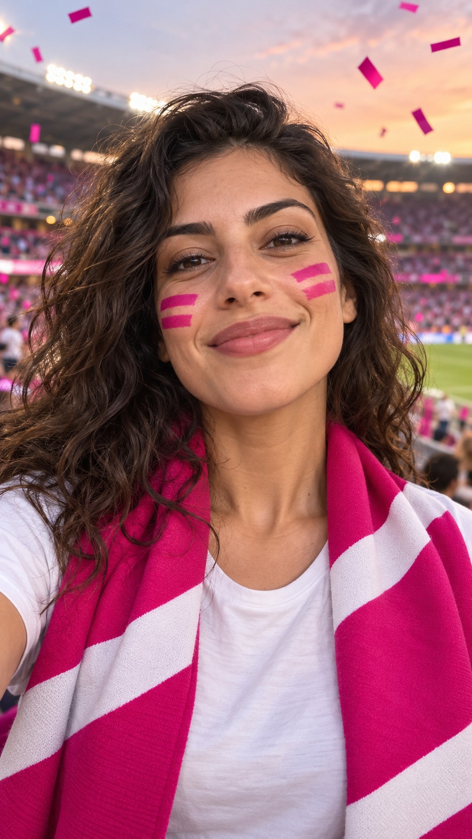Fan Mode: magenta face paint και virtual κασκόλ